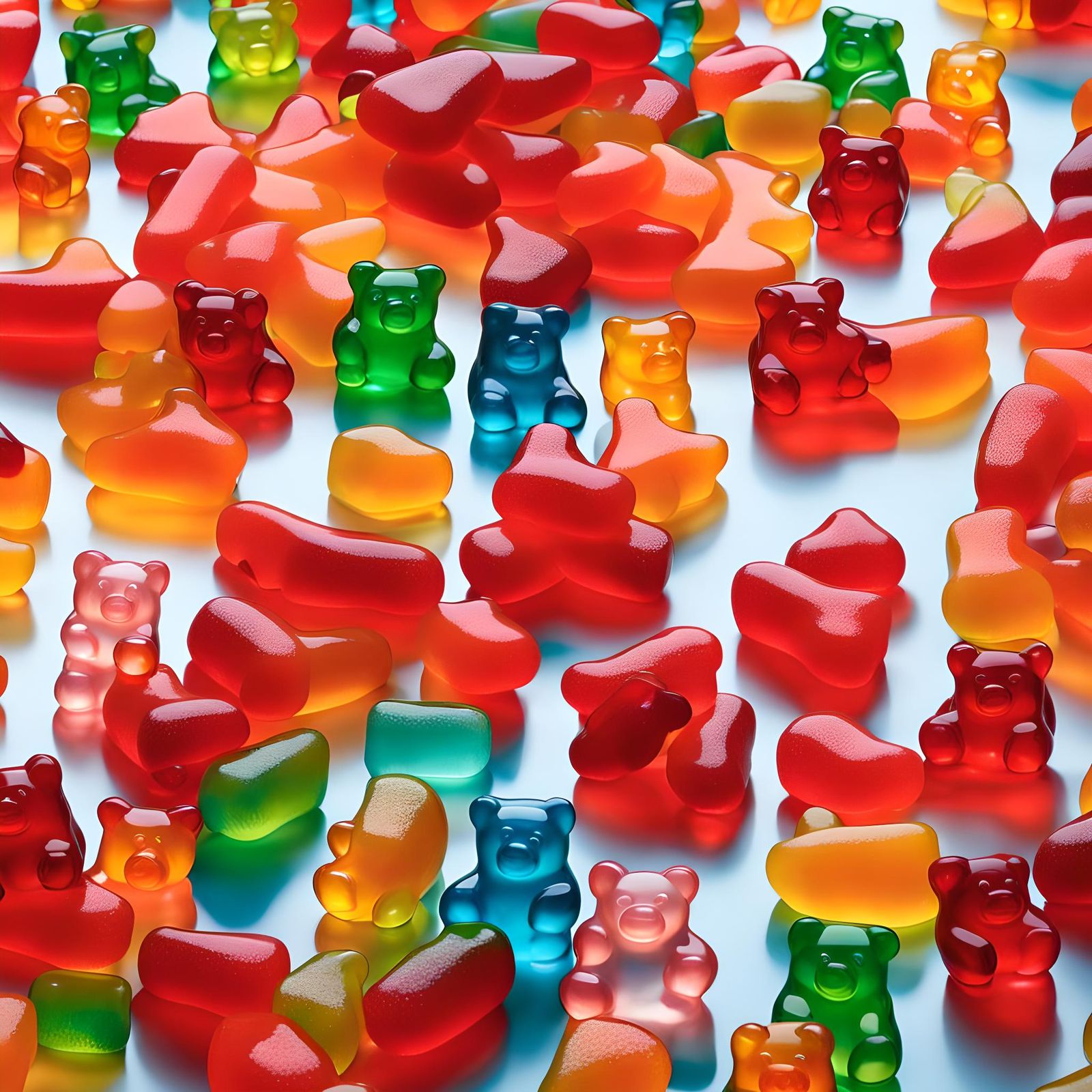 gummy bears sculpture of strawberry jelly jello as a modern ...