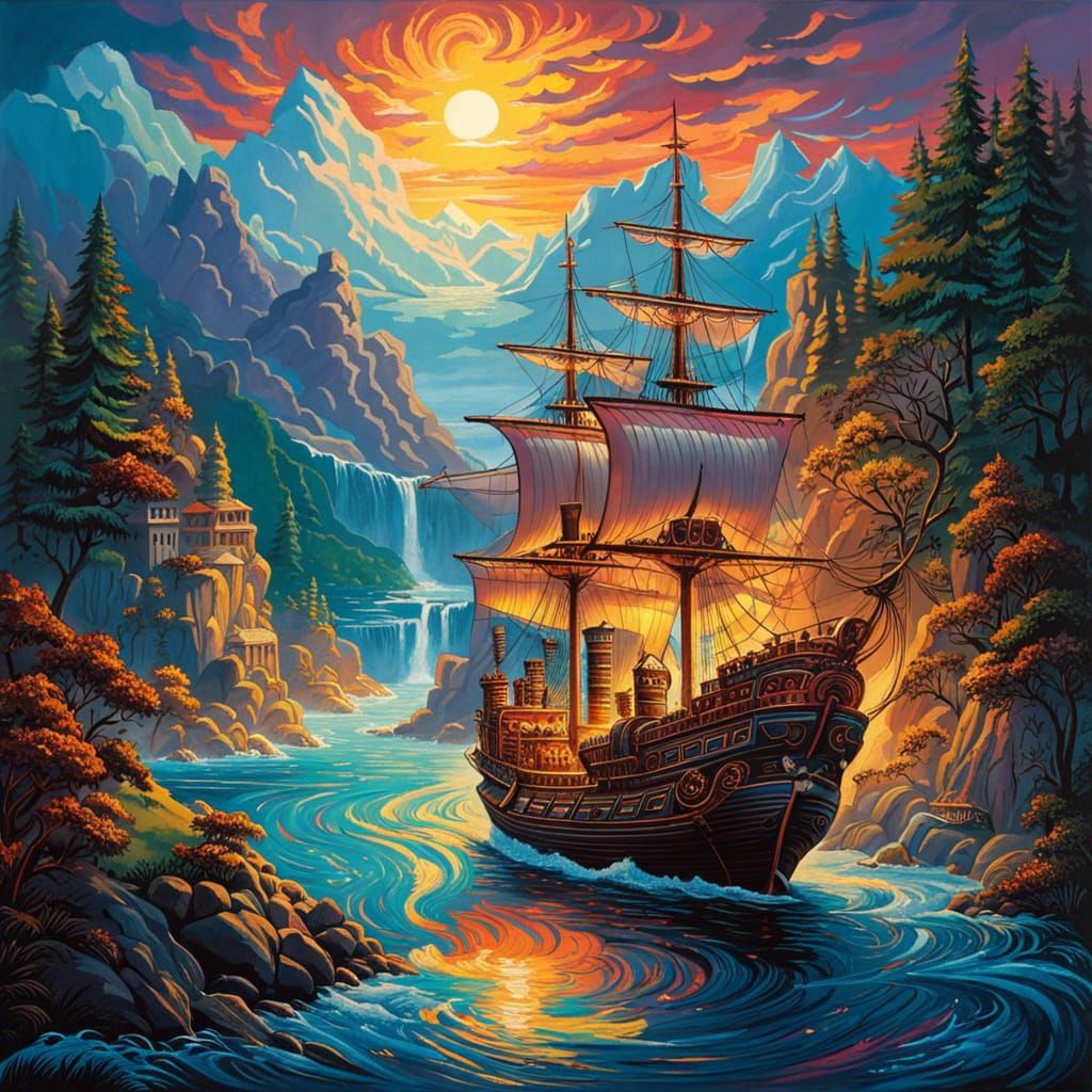 a tiny little sailboat sailing  by @Spearmint