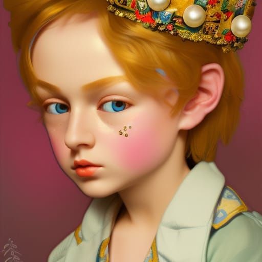 Realistc boy doll with tears on face wearing vintage clothes...