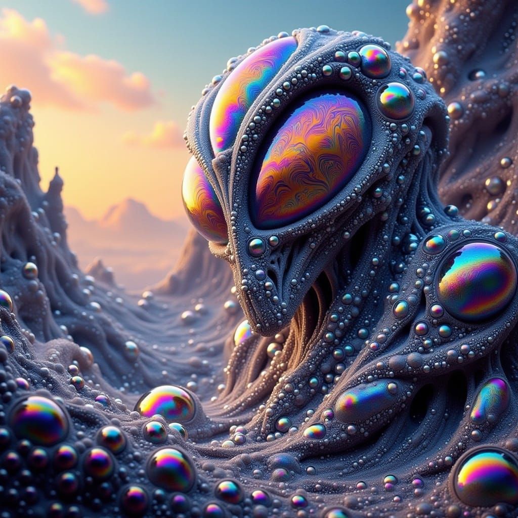 <lora:-Bubbly-:1.0> an alien creature in a surreal landscape