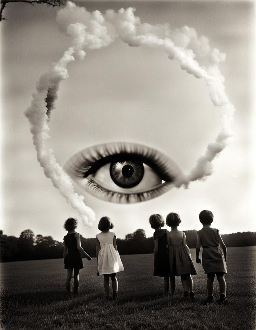 Surreal One-Eyed Child in Dreamlike Photo