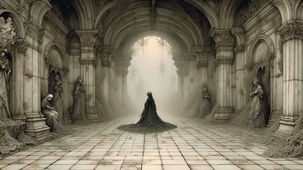 "Wet tissue stuck to tile." Ominous, Occult, Intricately Designed, Elegant, Scenic, Delicate; Complex, Albrecht Dürer, full color storybook...