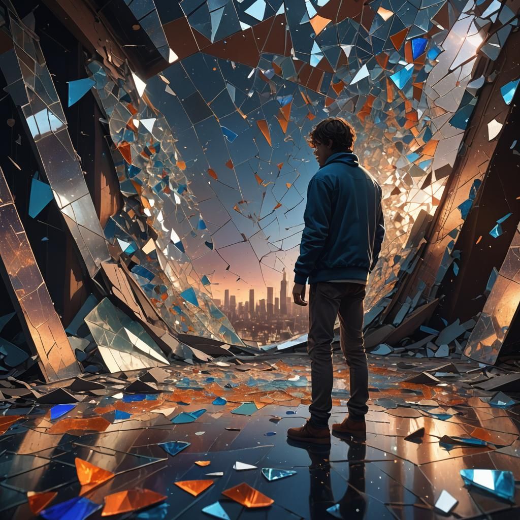 Shattered Mirror Reflects Hopeful Light