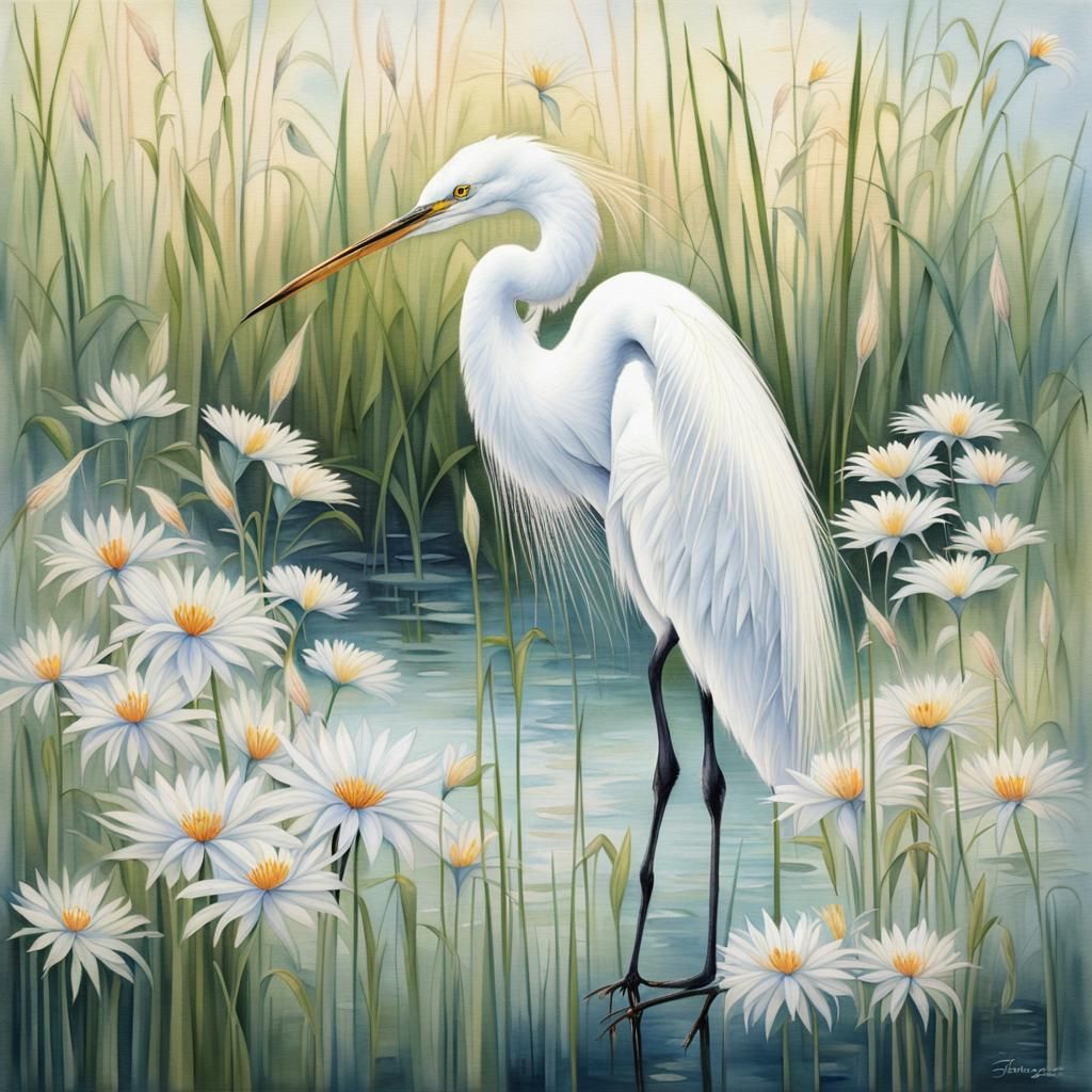 The Egret  by @Skyangel