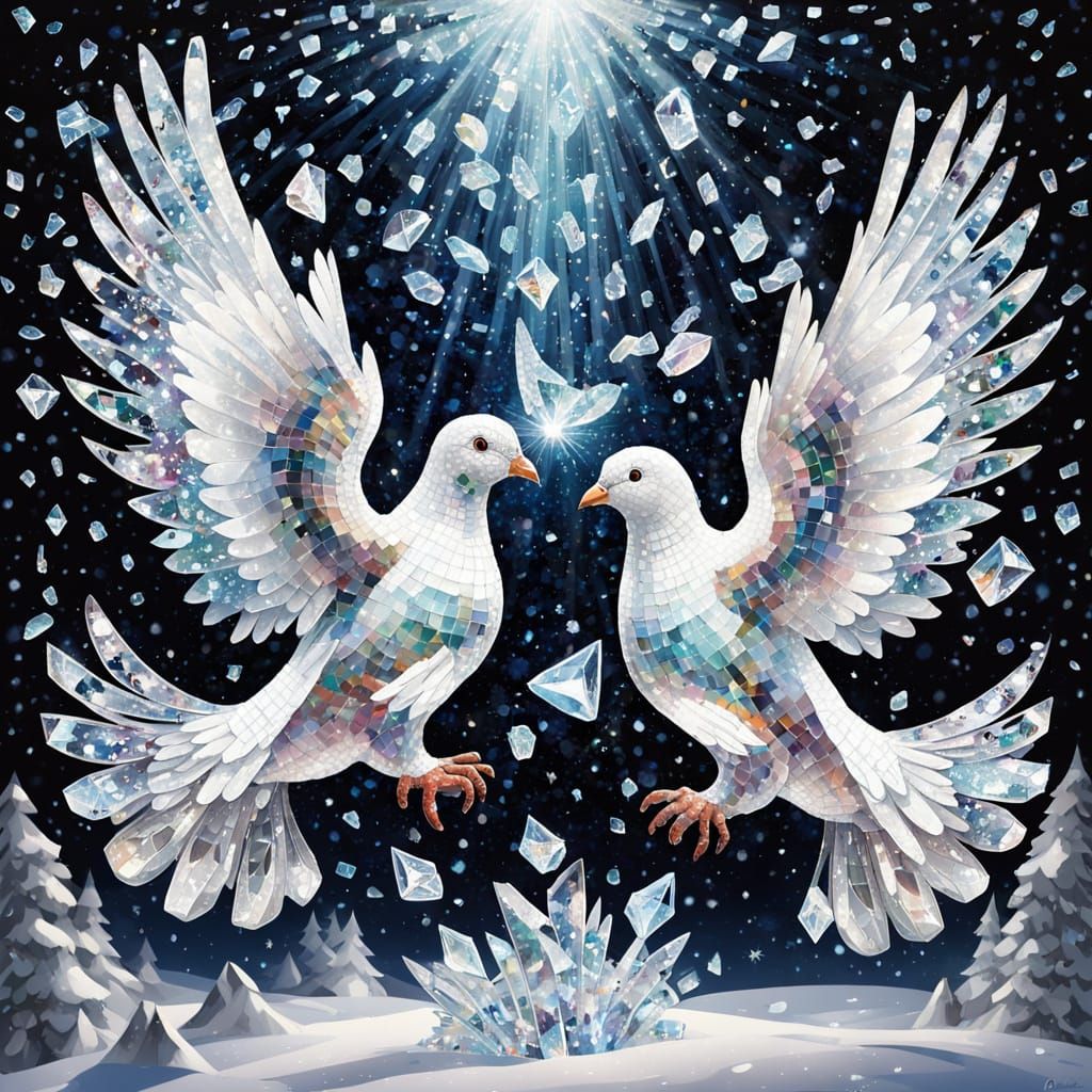 Crystal doves  by @TravellerUK