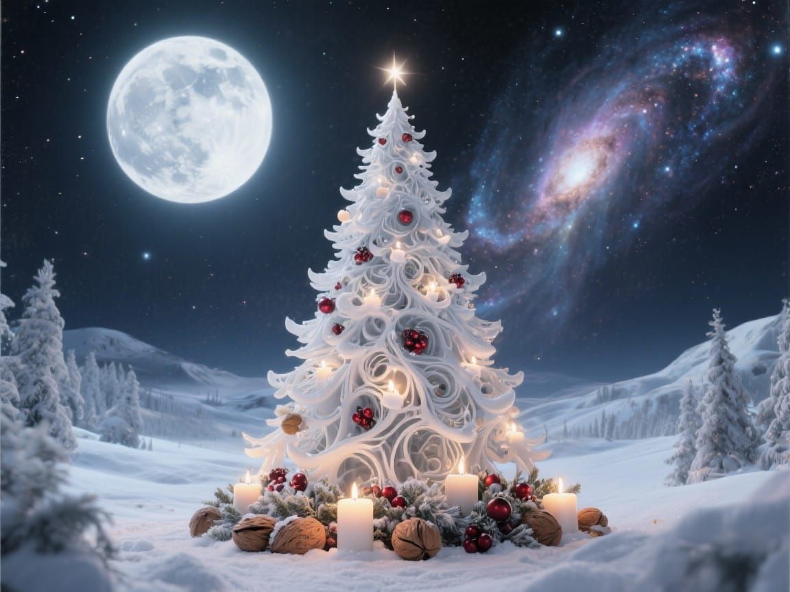 Christmastree in winter snow wonderland