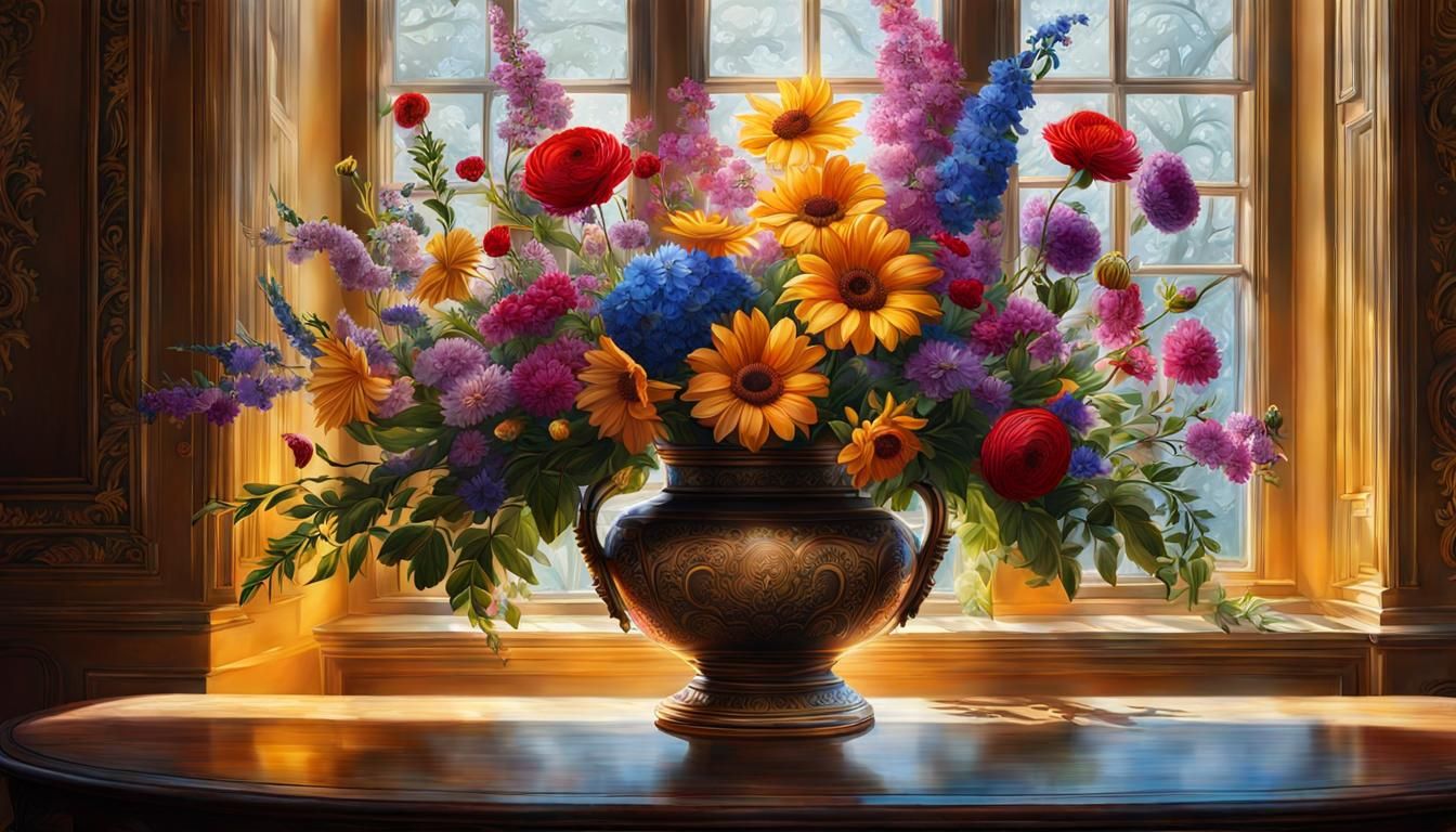 Flower Vase - Ai Generated Artwork - Nightcafe Creator