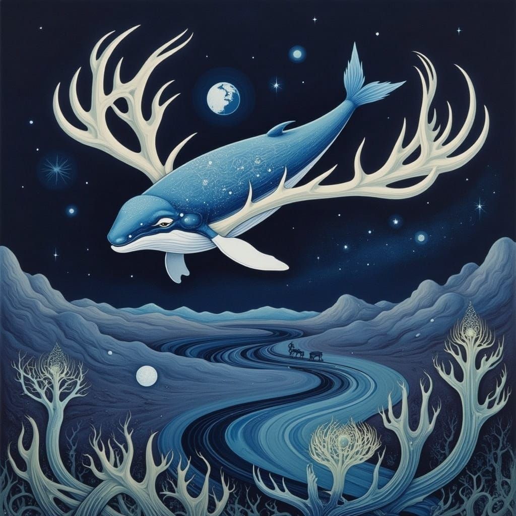 <lora:LAST FAIRYTALE:1.0> Space whale