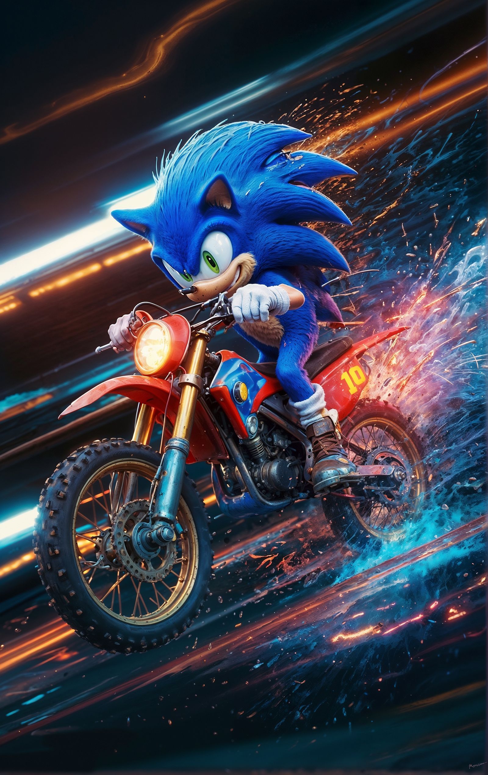 Sonic Dirt Bike Wheelie