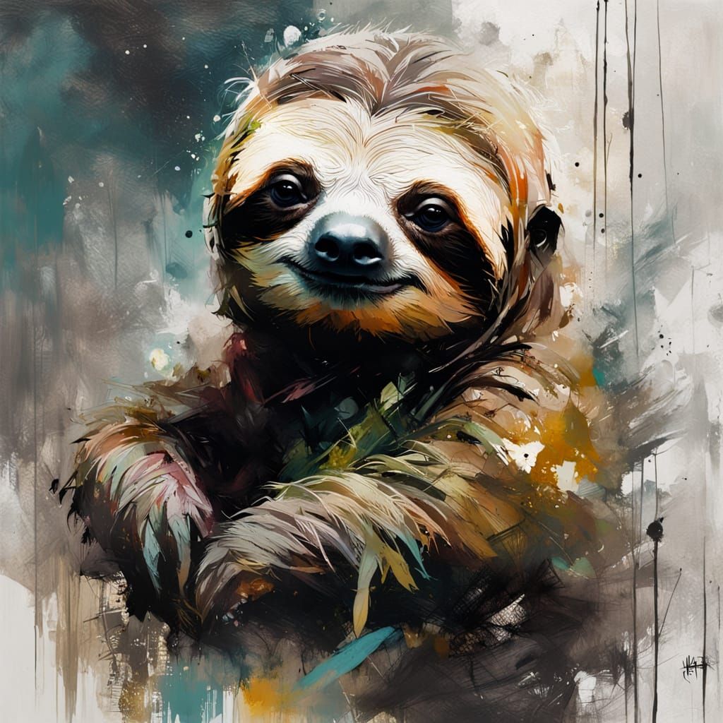 Portrait of a Sloth  by @DesignGirl