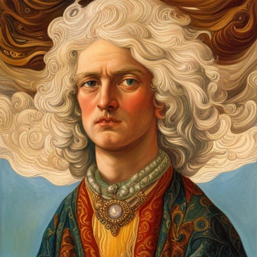 Saturn Physiognomy psychedelic art renaissance painting pre-...