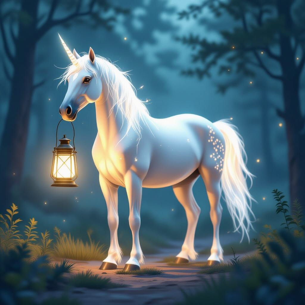 Mystical Horse Lantern with Ethereal Glow