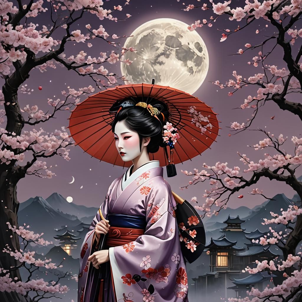 Geisha With Umbrella