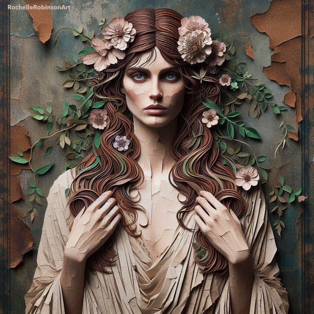 A Woman - Torn Paper Art