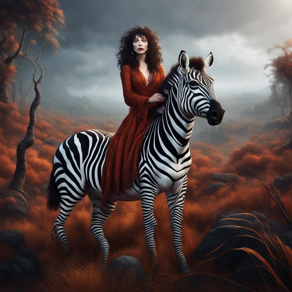 Kate bush on a zebra 