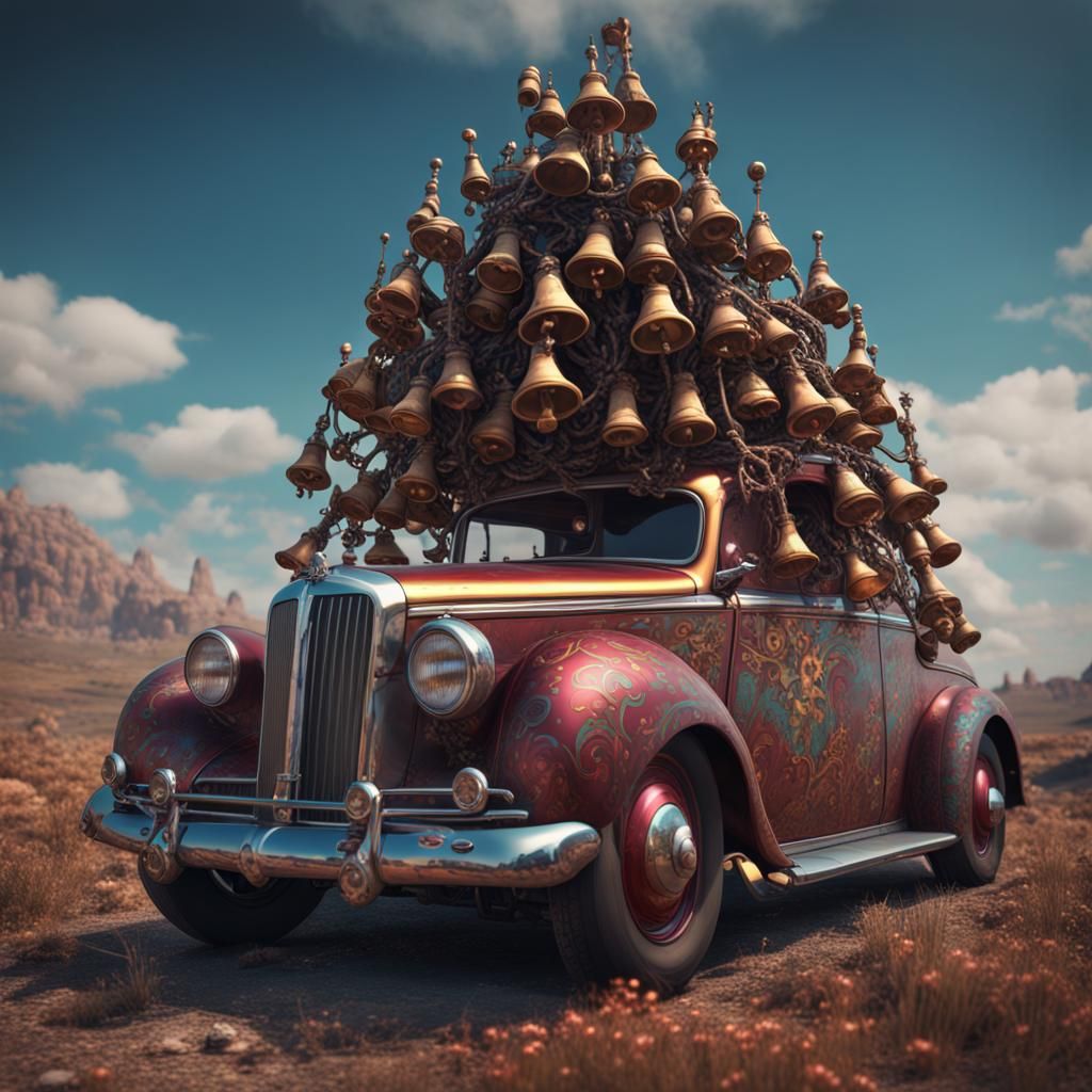 Absurdist car with too many bells