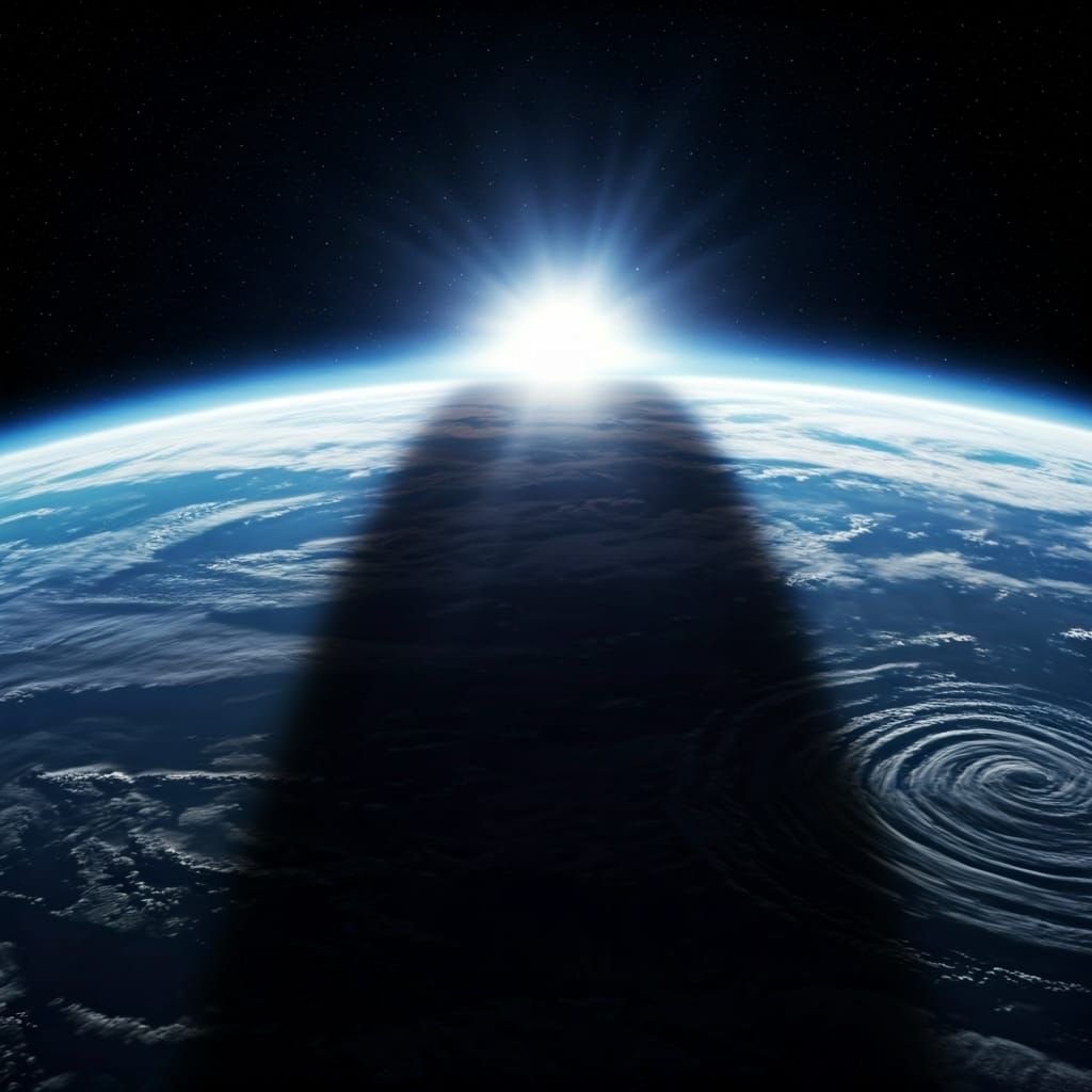 Earth from Space: A Solar Eclipse's Shadow