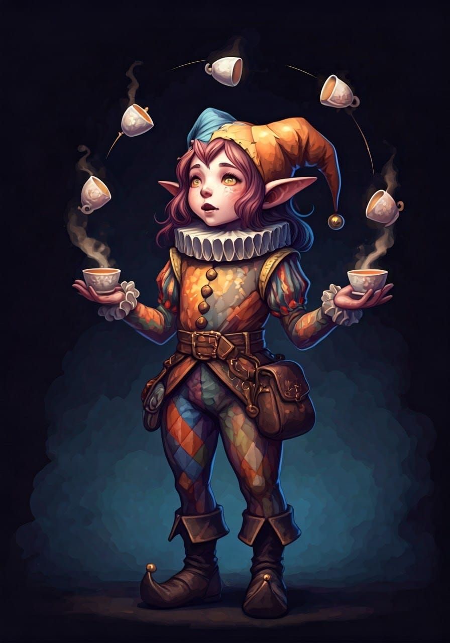 Practicing tea juggling   by @Billcat