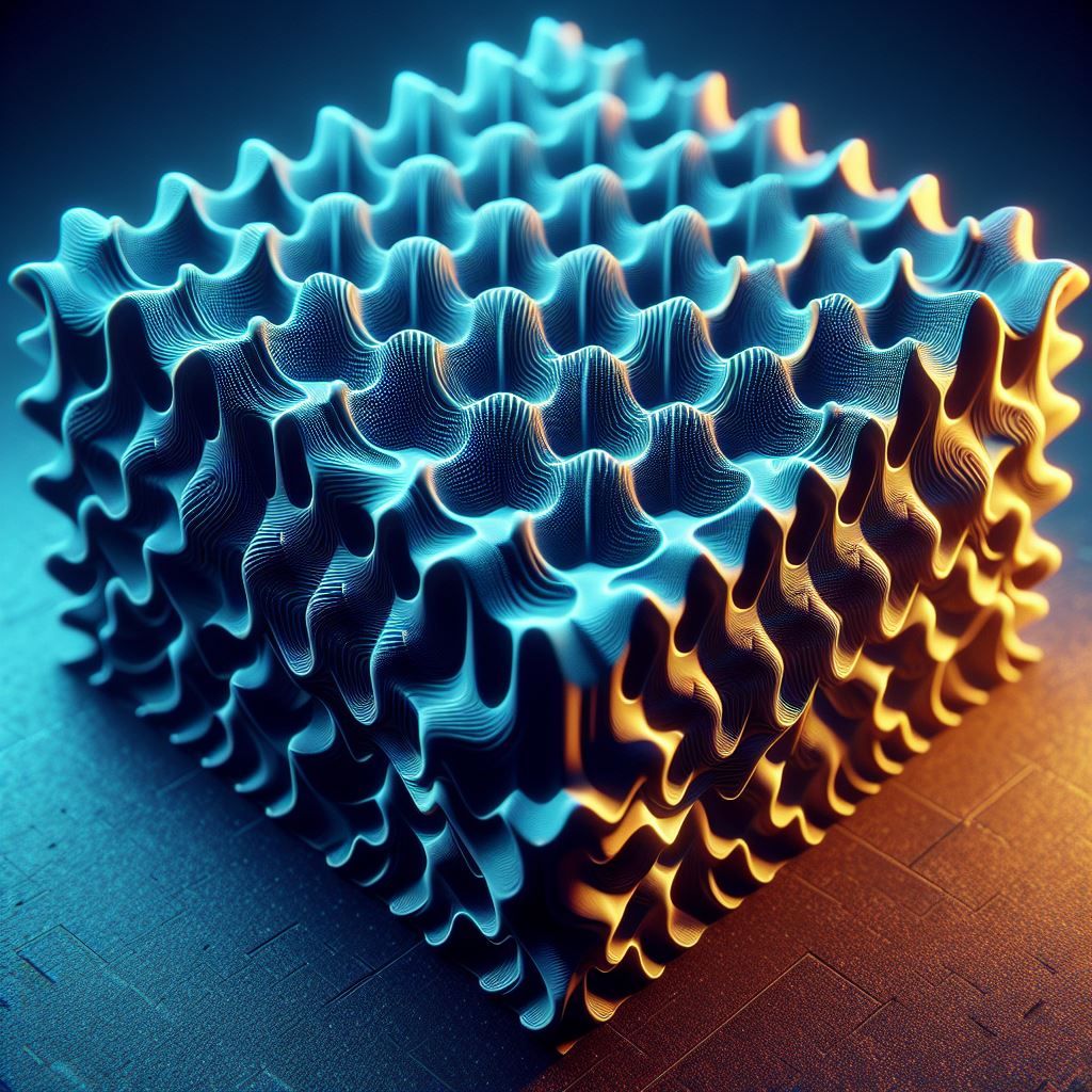 Isosurface of the square modulus of a Bloch state in a silicon lattice
