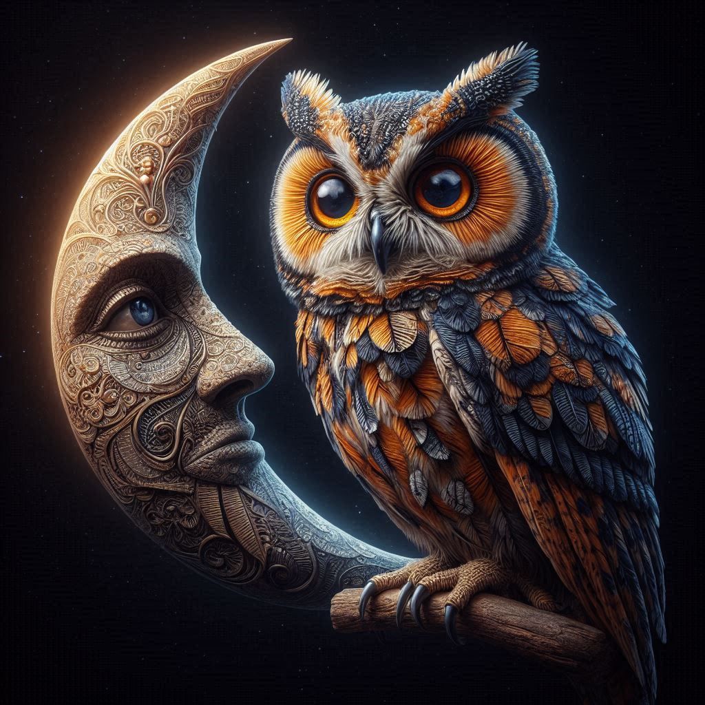 Owl and Moon