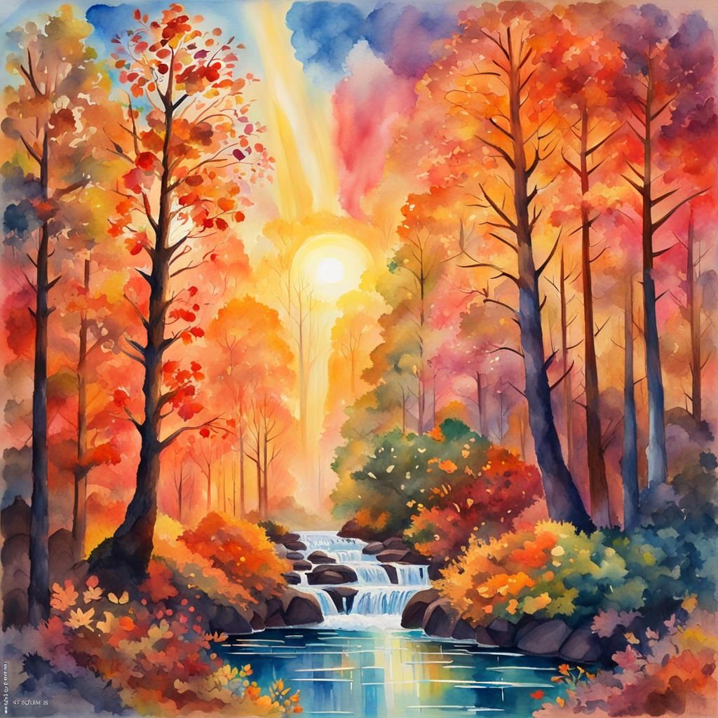 Autumn creek - AI Generated Artwork - NightCafe Creator