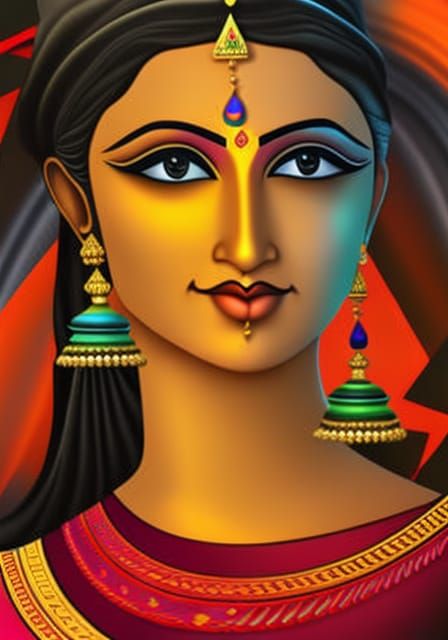 India culture artwork designed pattern designed painting dig...