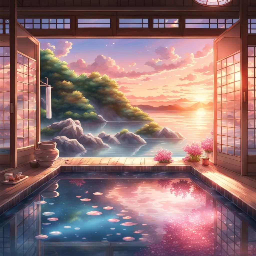 A Japanese Bath House - AI Generated Artwork - NightCafe Creator