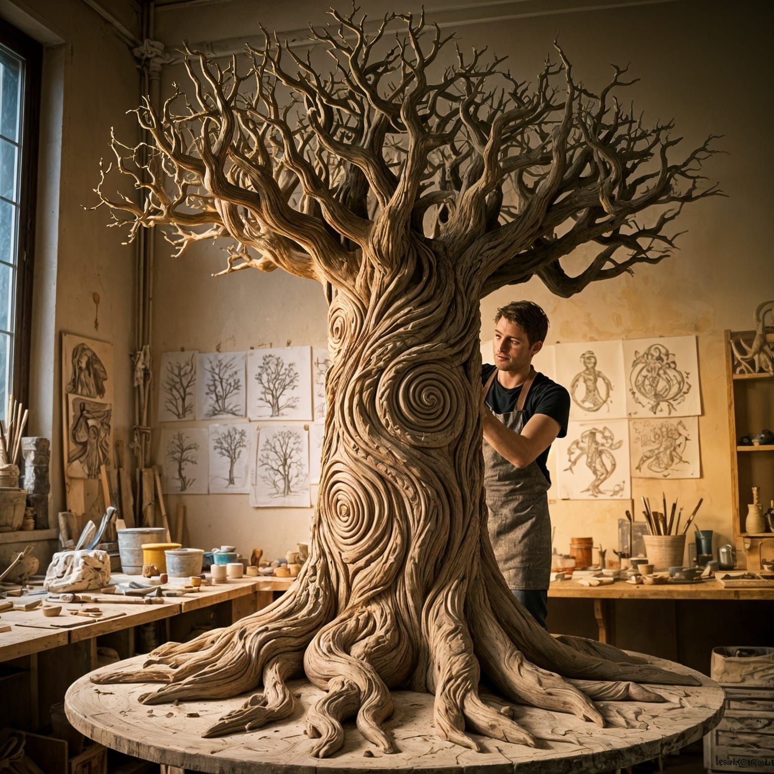 Forming a tree out of Clay  by @TSharp 