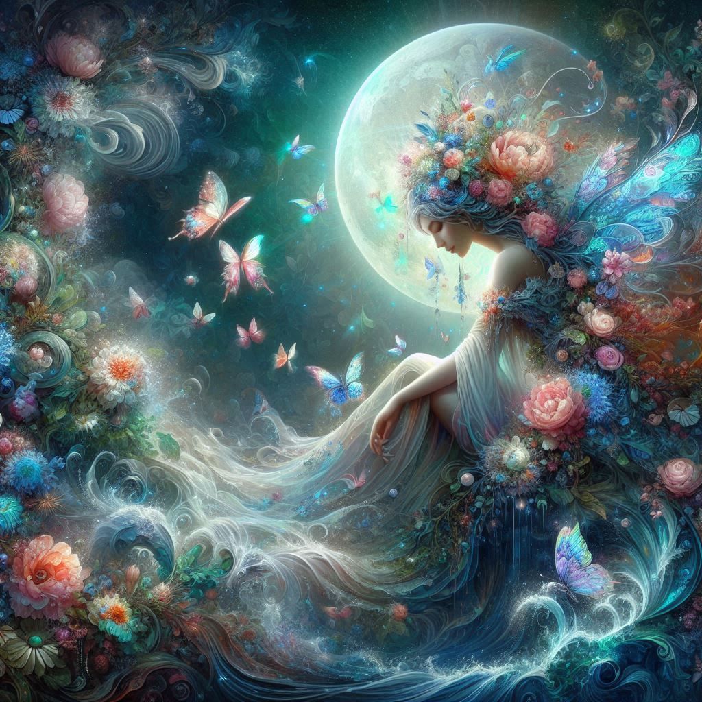 Enchanted Eve: The Moonlit Maiden's Solace