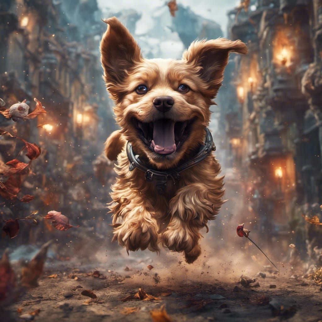 Crazy happy puppy
