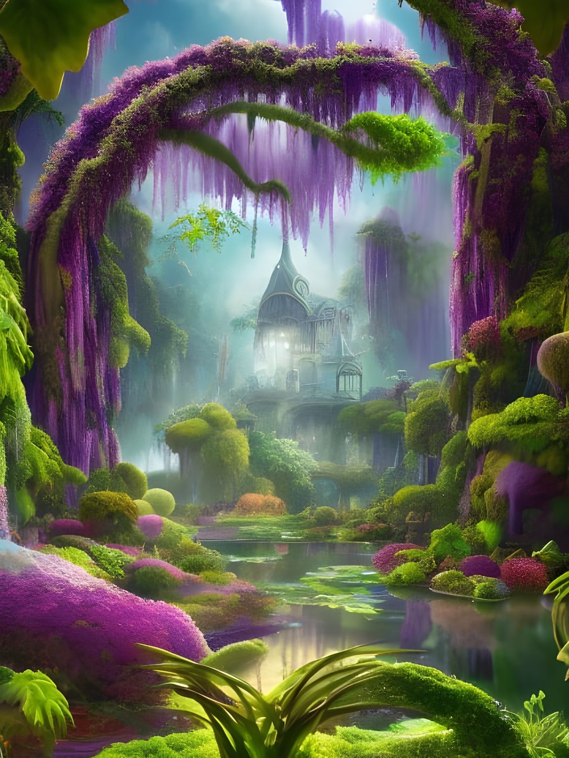 Lavender Gardens - AI Generated Artwork - NightCafe Creator