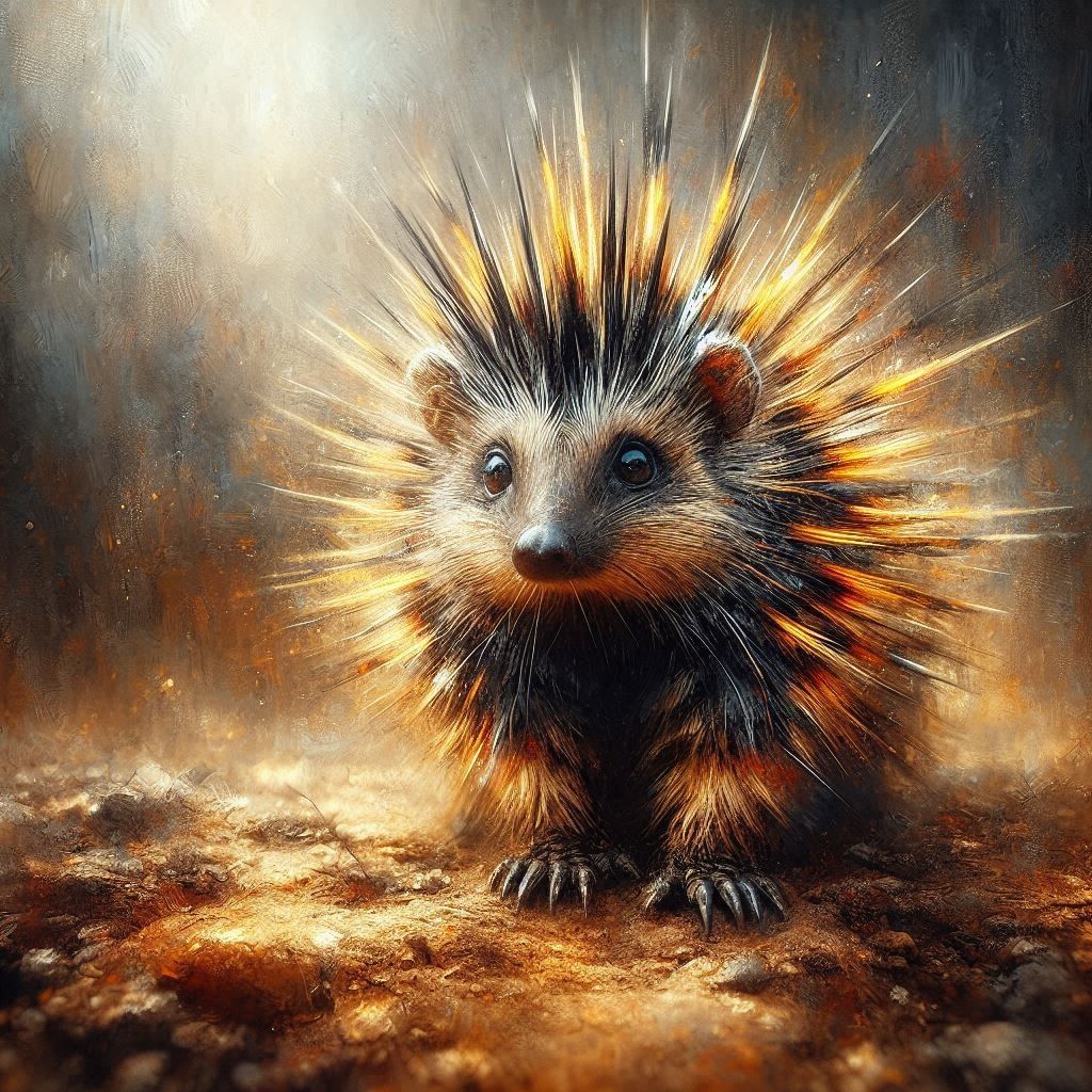 Lowland Streaked Tenrec  by @Punkmeister