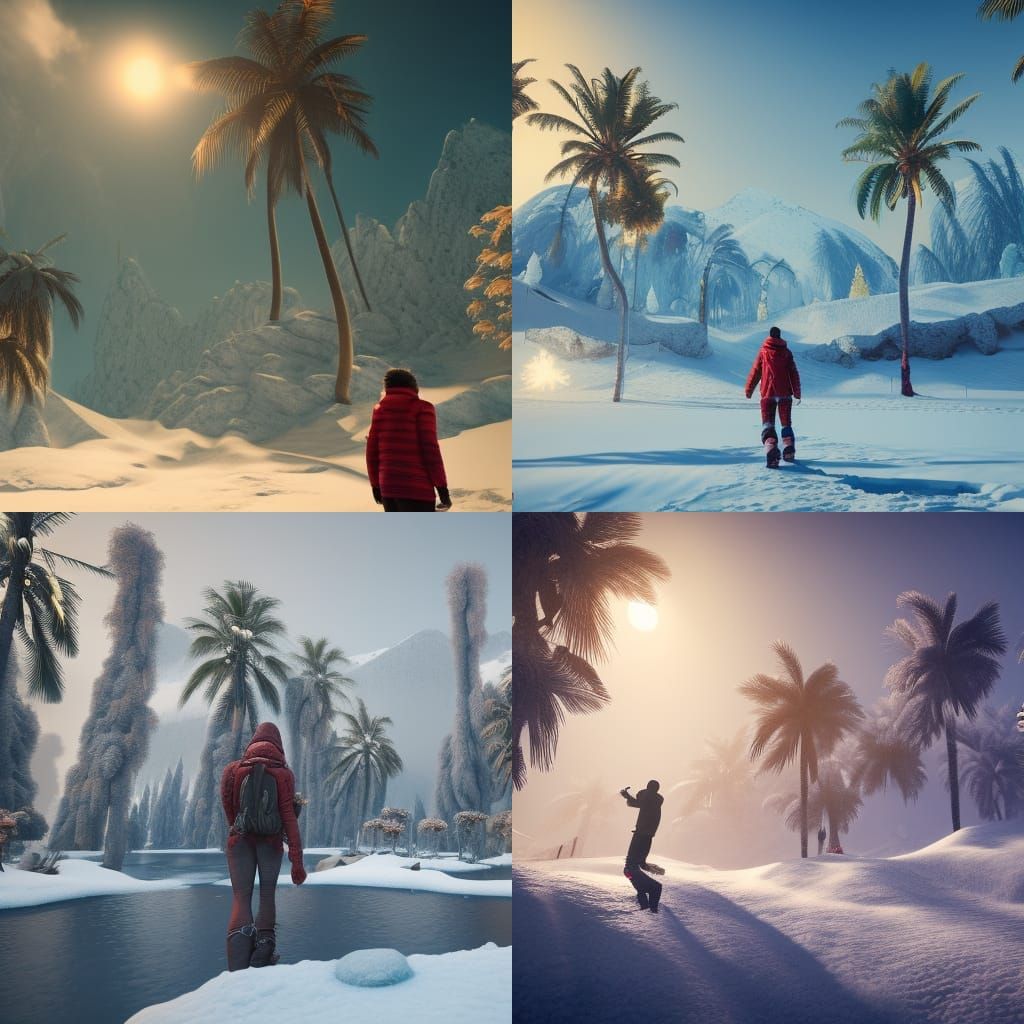 Person wearing really warm ski clothes, winter clothing, wal...