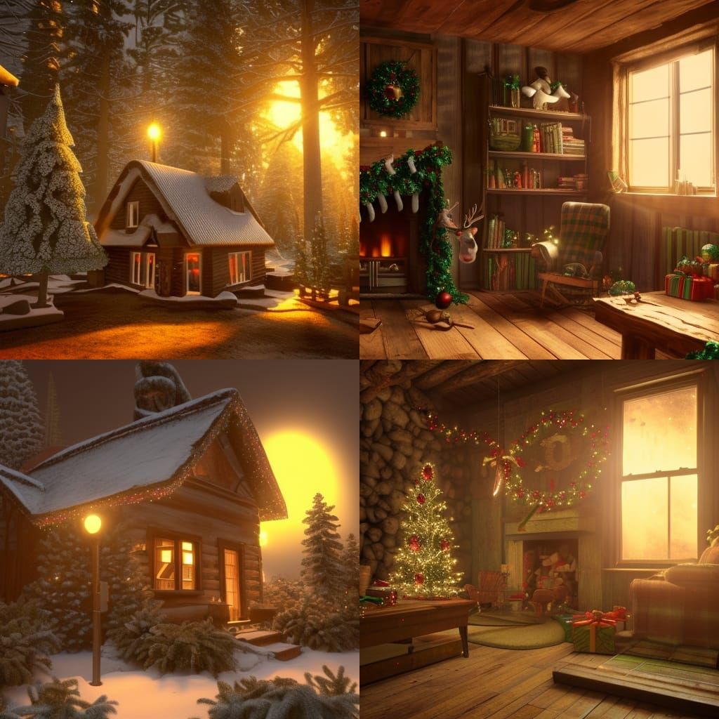 Christmas in an old cottage Grove Oregon state in the forest...