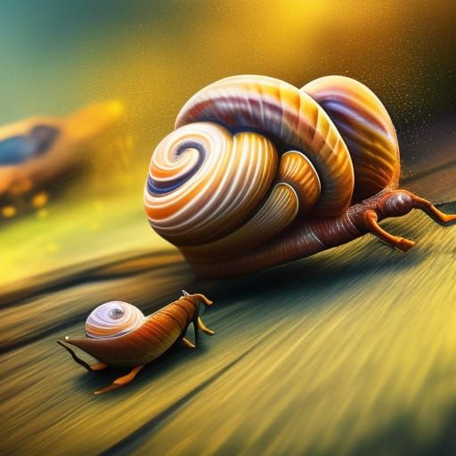 large snail racing drifting