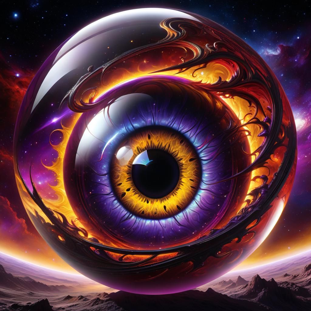 Daemon's eye is enclosed in a glass sphere. - AI Generated Artwork ...