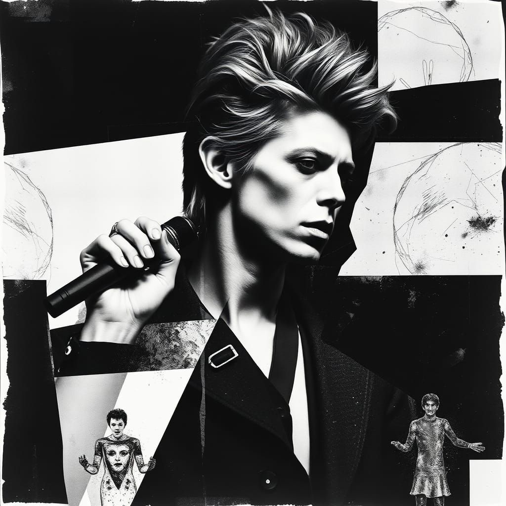 Create a black and white photogram-style image inspired by a...