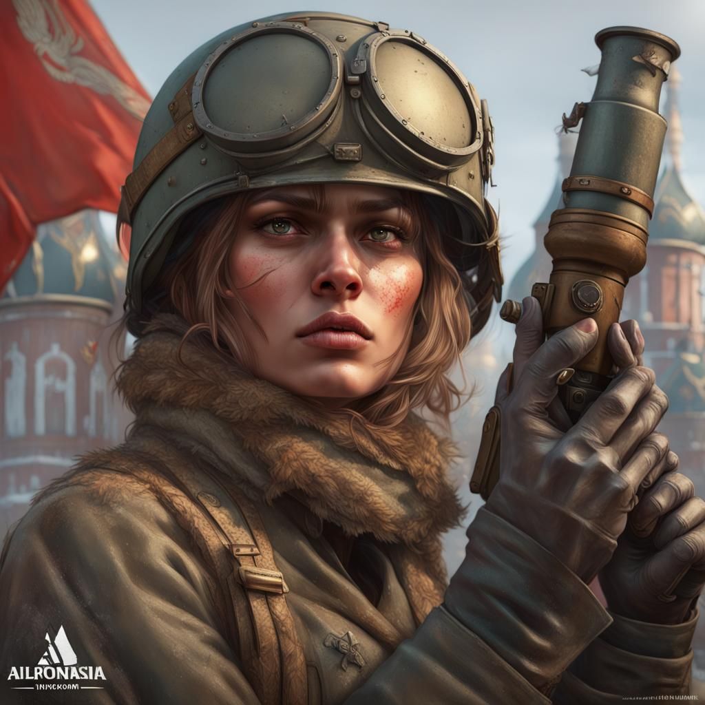 Nejla Ates uses a Katyusha mortar during the Siege of Moscow...