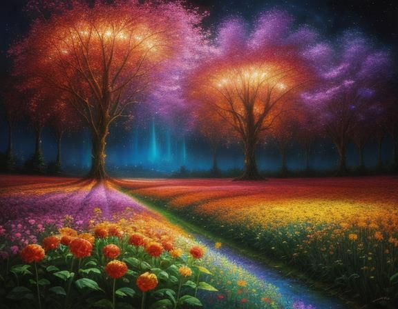 flower field by Josephine Wall