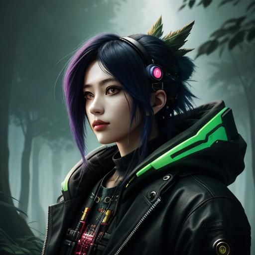 Cyberpunk and nature mashup.