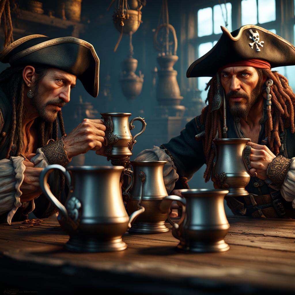 Pirates drinking in a Tavern - AI Generated Artwork - NightCafe Creator