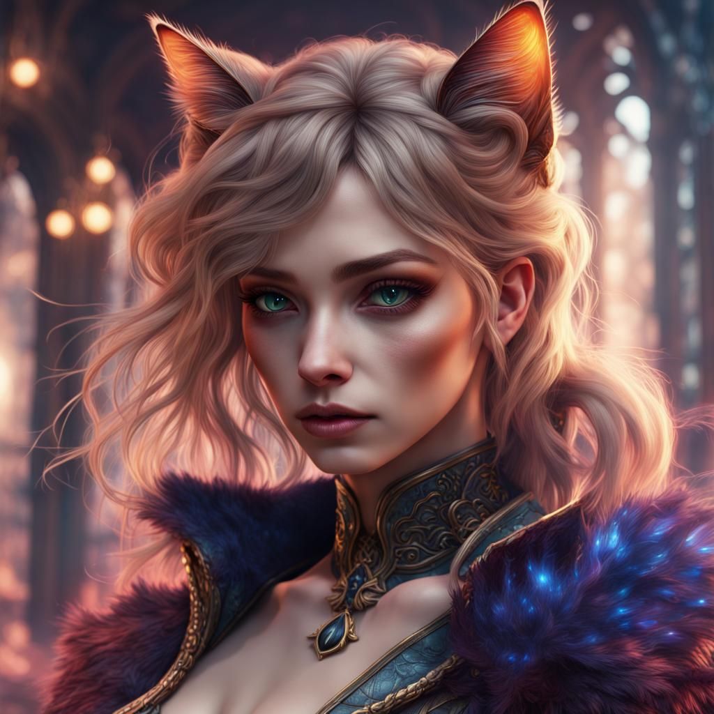 Cat pretty girl