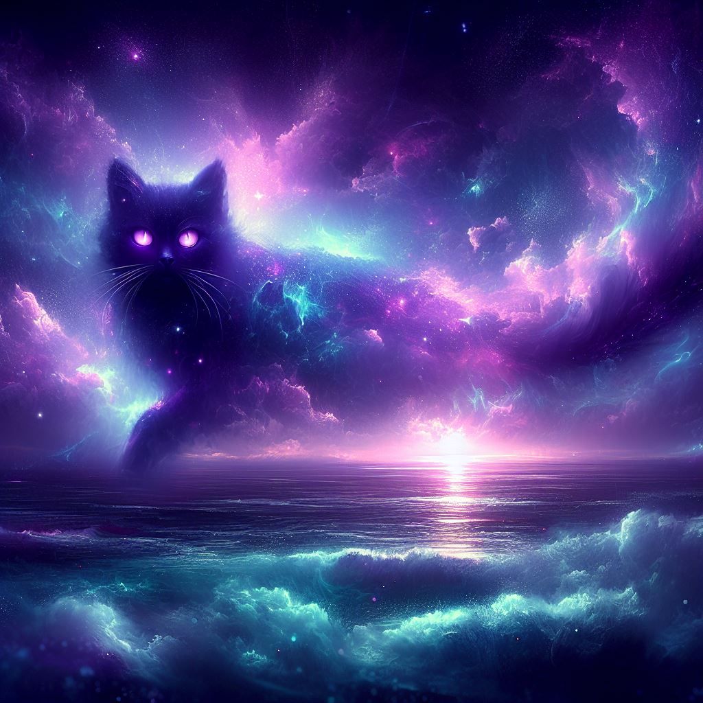Deep purple cat