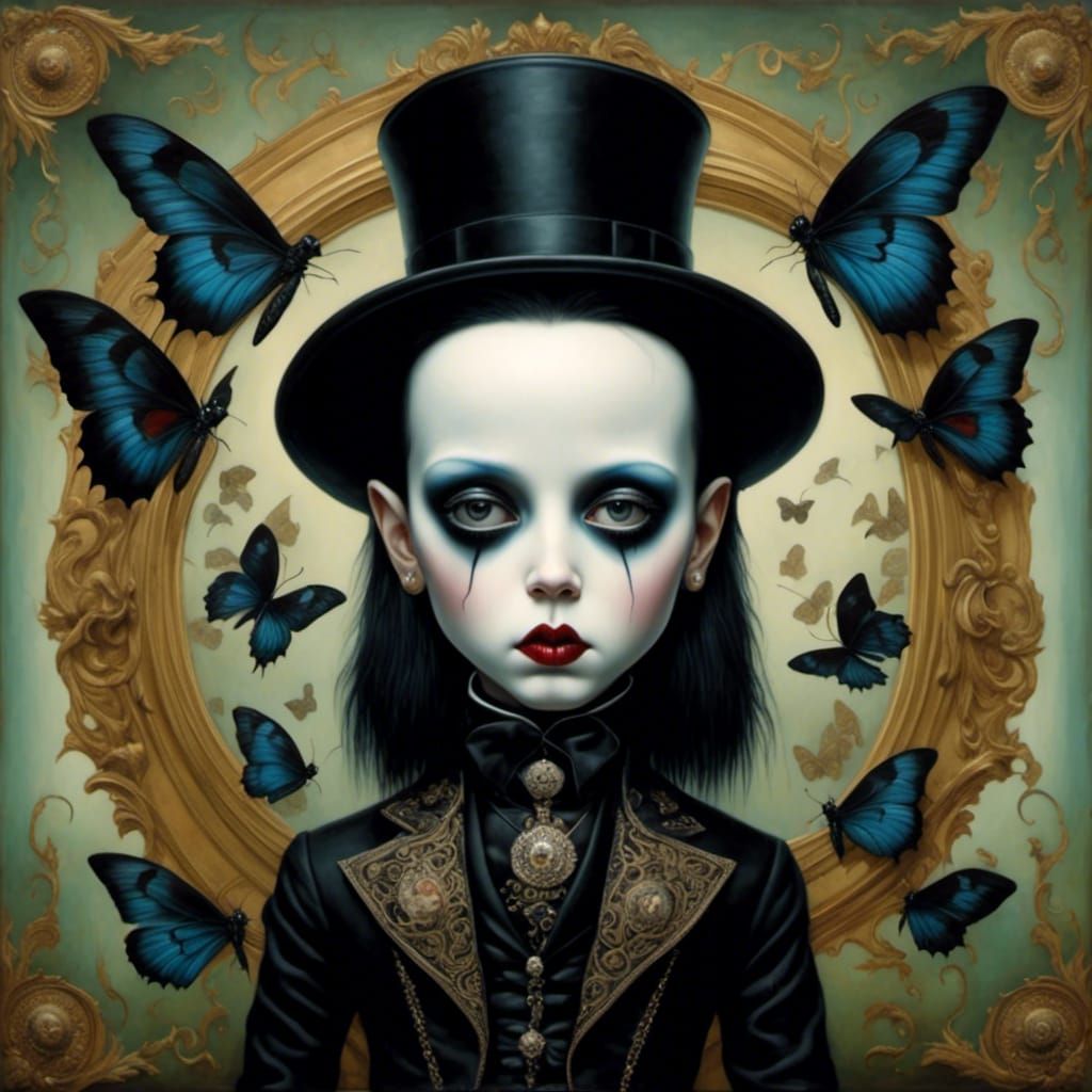 <lora:Broodiful:1.0> Marilyn Manson mark ryden