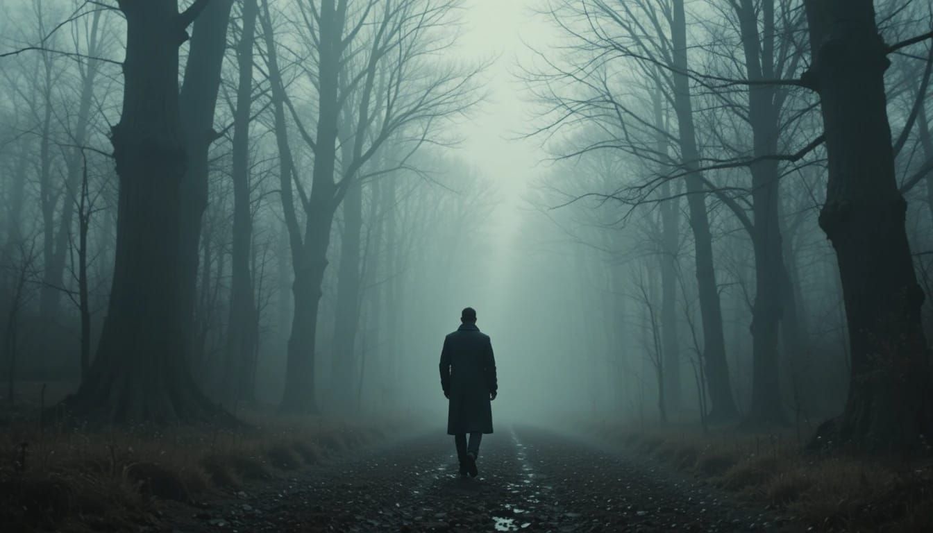 Man Walks Along A Lane