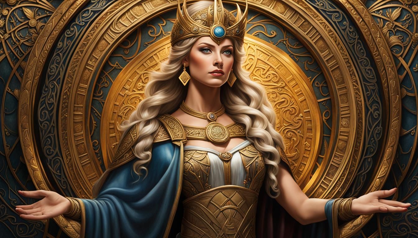 Norse mythology goddess Frigg. Created with Generative AI