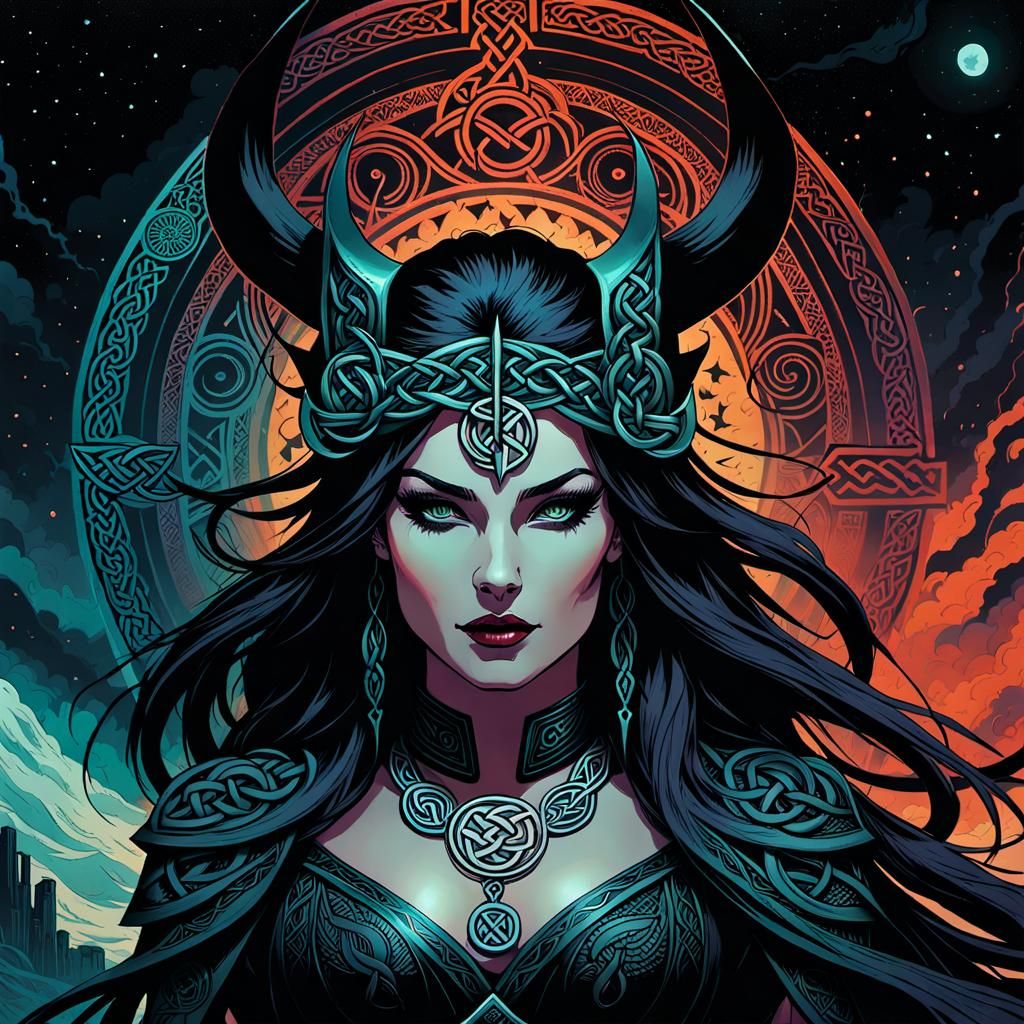 Celtic Goddess Morrigan æ - AI Generated Artwork - NightCafe Creator