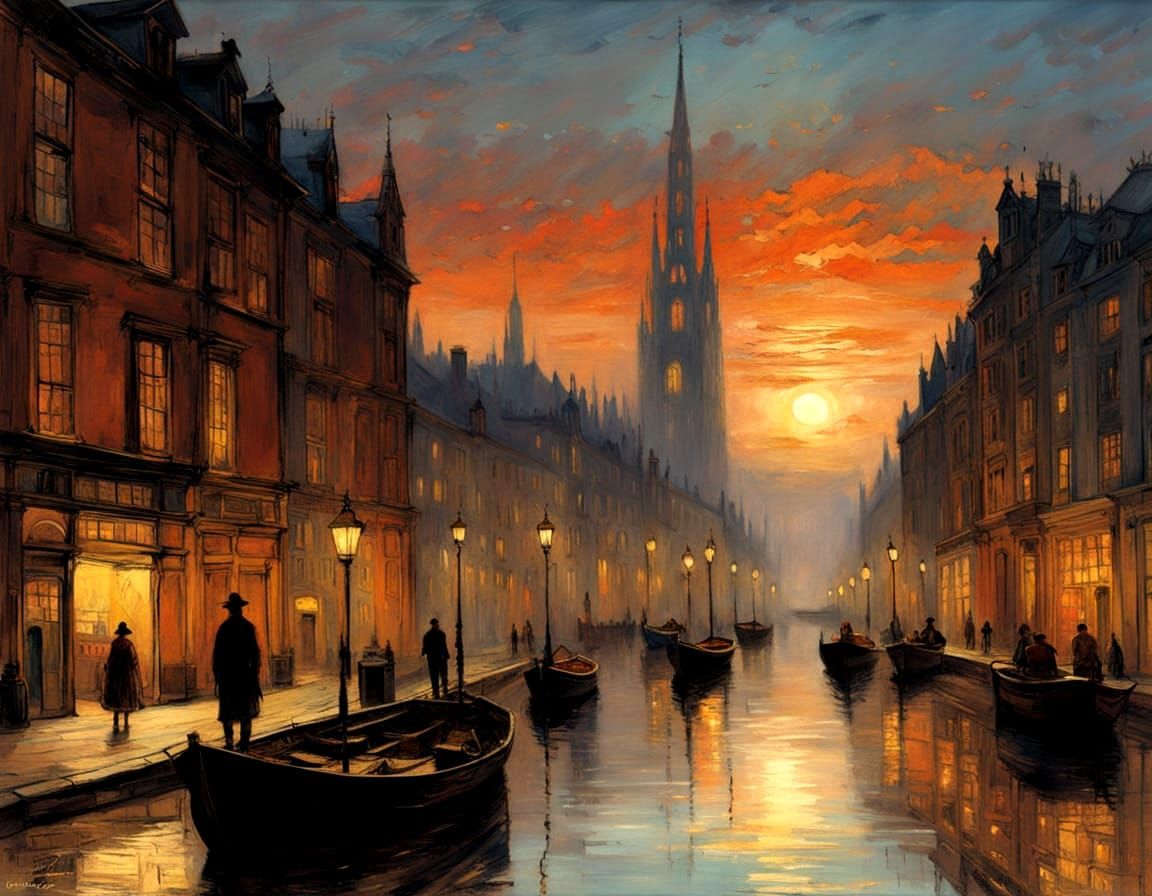 Evening town  by @Croc lover