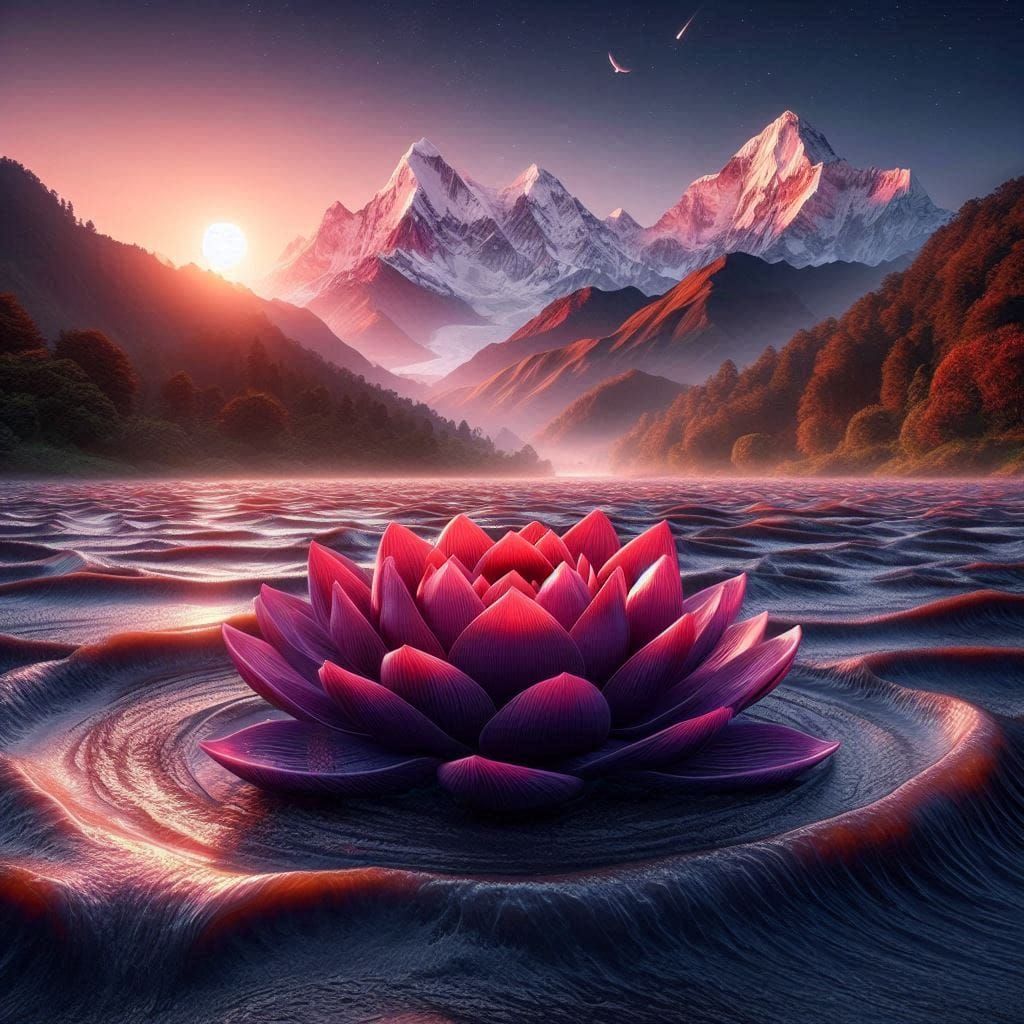 A lotus standing tall