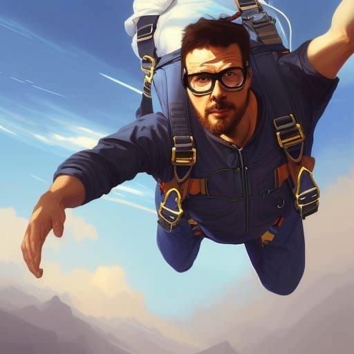 guy Skydiving - AI Generated Artwork - NightCafe Creator